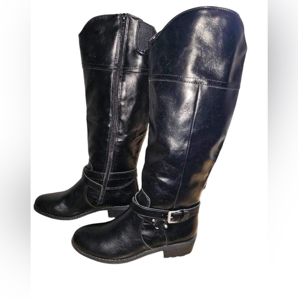 St. John's Bay Womens Dempsy Stacked Heel Riding Boots
